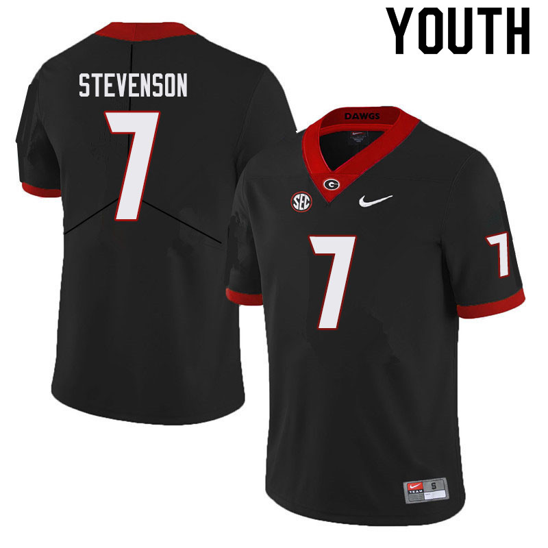 Youth #7 Tyrique Stevenson Georgia Bulldogs College Football Jerseys Sale-Black
